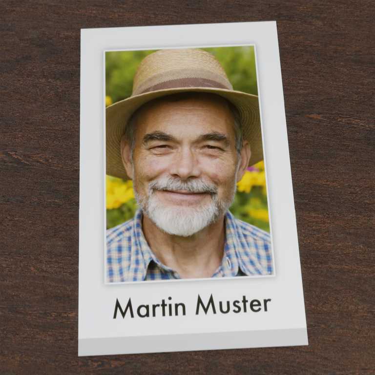 Sterbebild Schlichtes Portrait