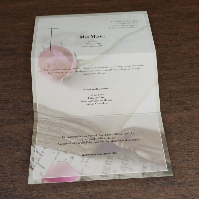 Trauerbrief Rosenbuch