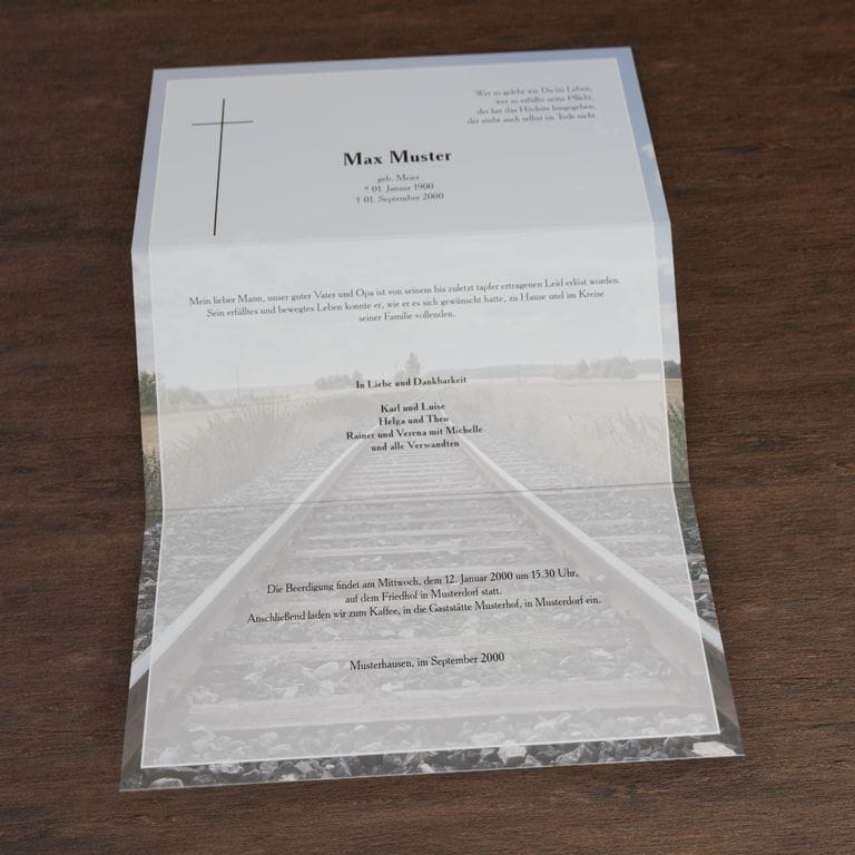 Trauerbrief Schienen