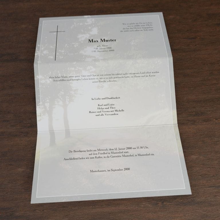 Trauerbrief Waldweg