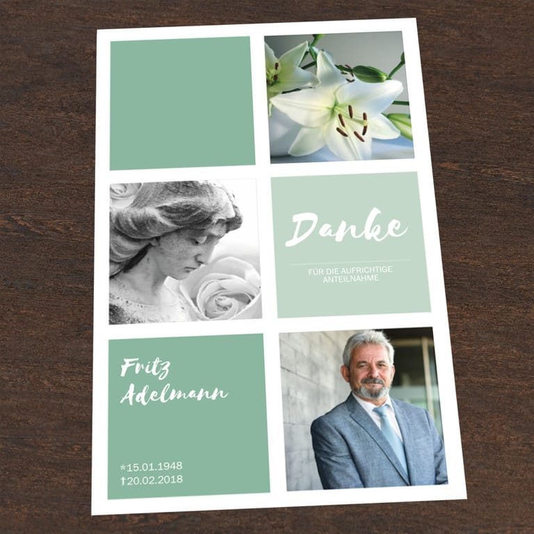 Danksagungskarte Schlichte Fotoreihe