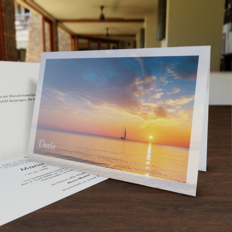 Danksagungskarte Segelboot