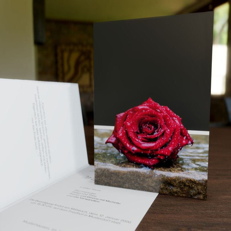 Trauerkarte Regenrose