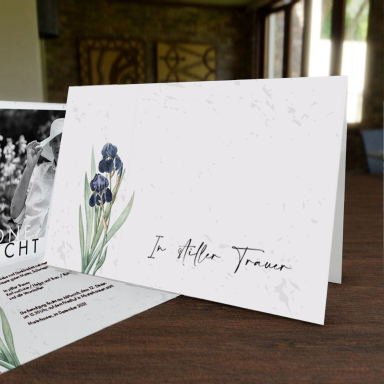 Trauerkarte Vergissmeinnicht