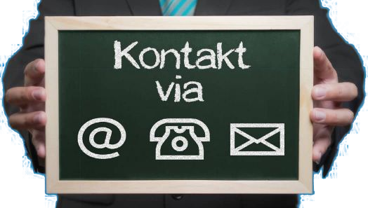 Kontakt via Email, Telefon, Brief